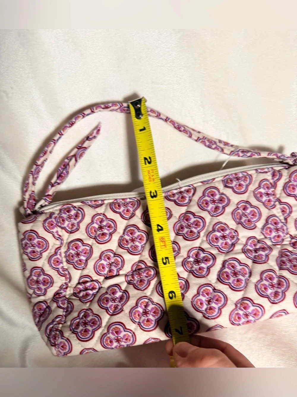 Vera Bradley Light Pink and Purple Quilted Cosmetic Wristlet